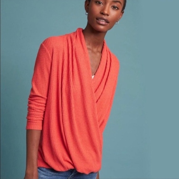 Anthropologie Akemi + Kin Orange Woodruff Waffle Knit Wrap Sweater
Size Small - Picture 1 of 6